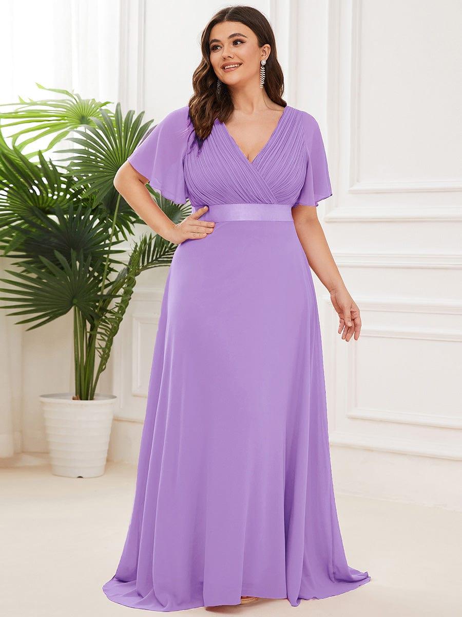 Prudence | Empire Waist Prom Dress with Flutter Sleeves