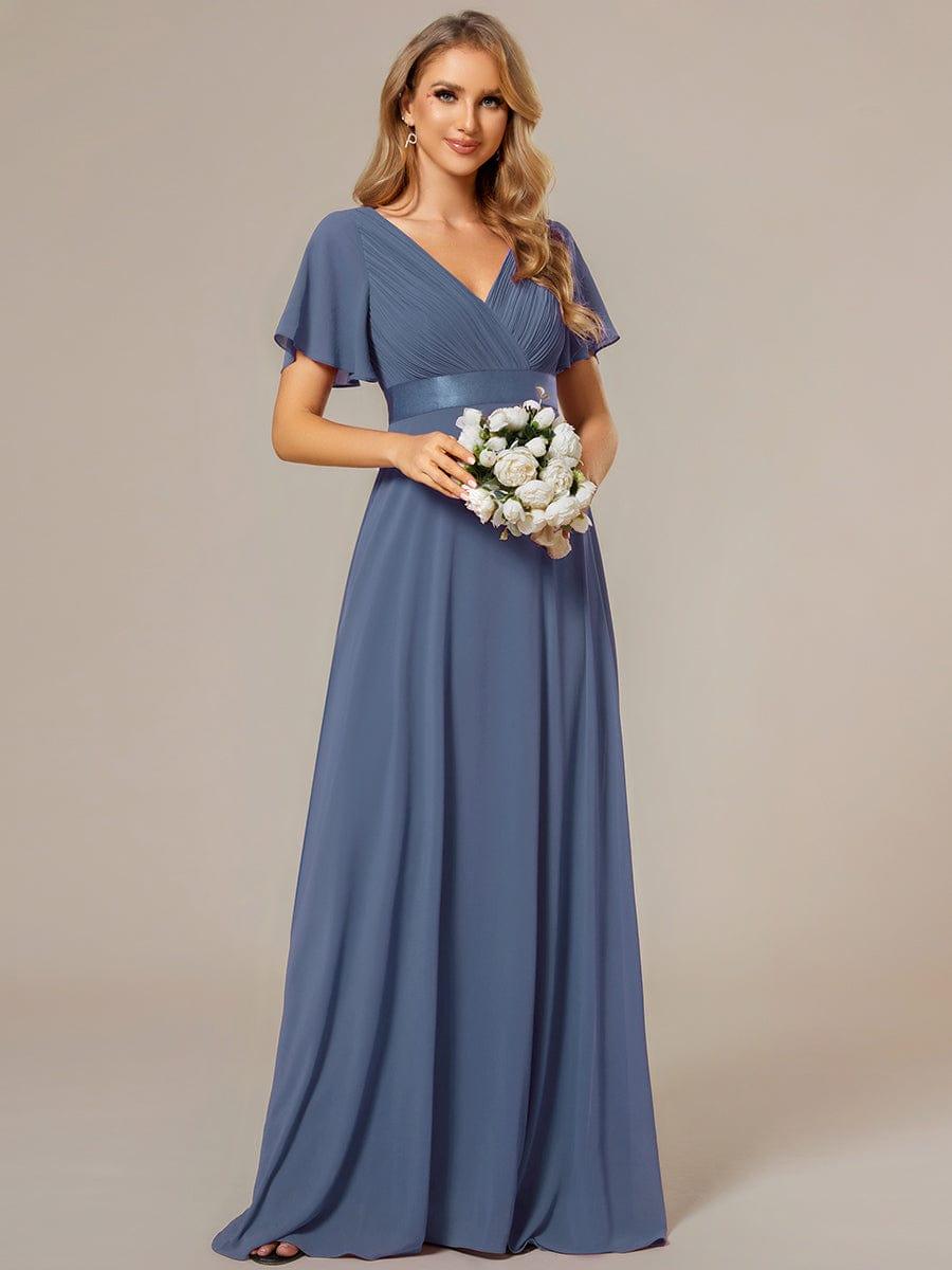 Prudence | Empire Waist Prom Dress with Flutter Sleeves