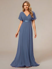 Prudence | Empire Waist Prom Dress with Flutter Sleeves