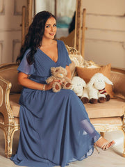Prudence | Empire Waist Prom Dress with Flutter Sleeves