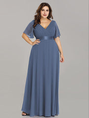 Prudence | Empire Waist Prom Dress with Flutter Sleeves