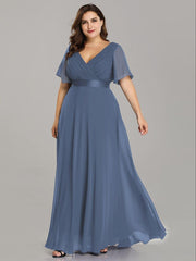 Prudence | Empire Waist Prom Dress with Flutter Sleeves