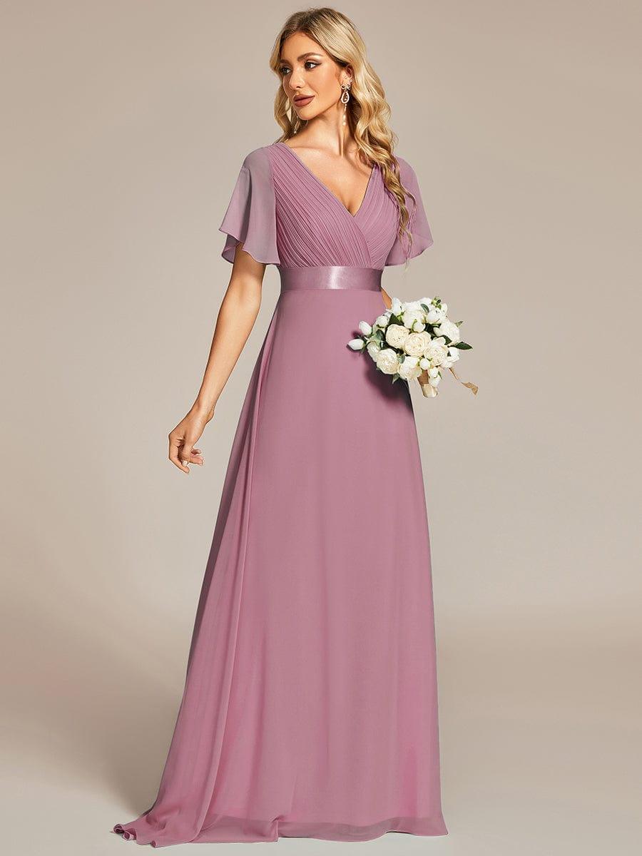 Prudence | Empire Waist Prom Dress with Flutter Sleeves