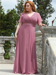 Prudence | Empire Waist Prom Dress with Flutter Sleeves
