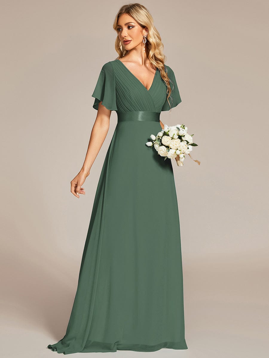 Prudence | Empire Waist Prom Dress with Flutter Sleeves