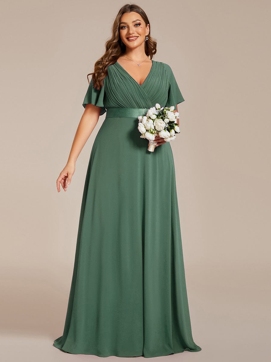 Prudence | Empire Waist Prom Dress with Flutter Sleeves