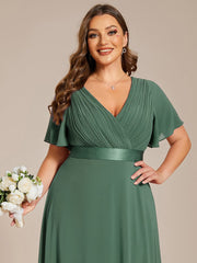 Prudence | Empire Waist Prom Dress with Flutter Sleeves