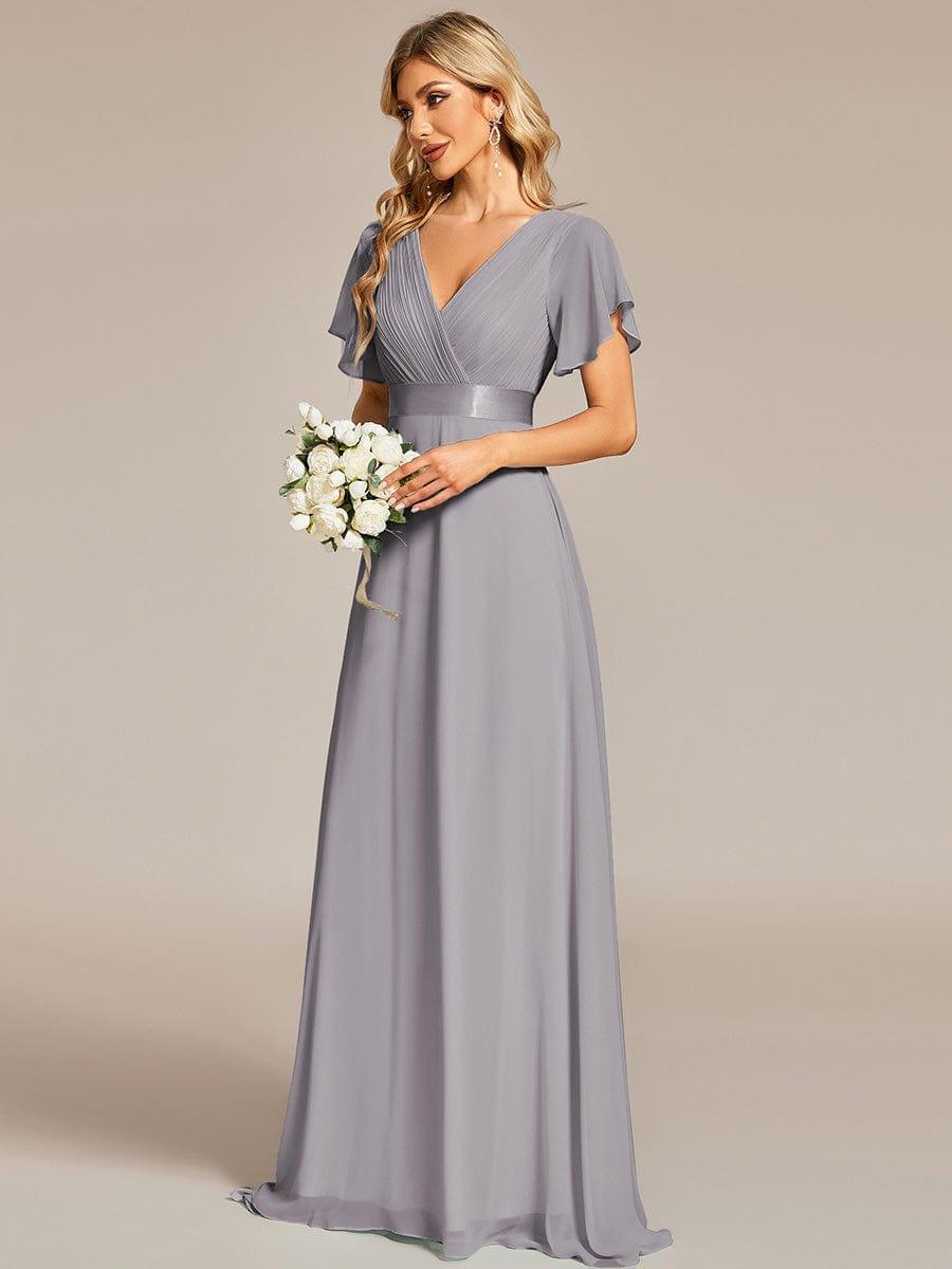 Prudence | Empire Waist Prom Dress with Flutter Sleeves