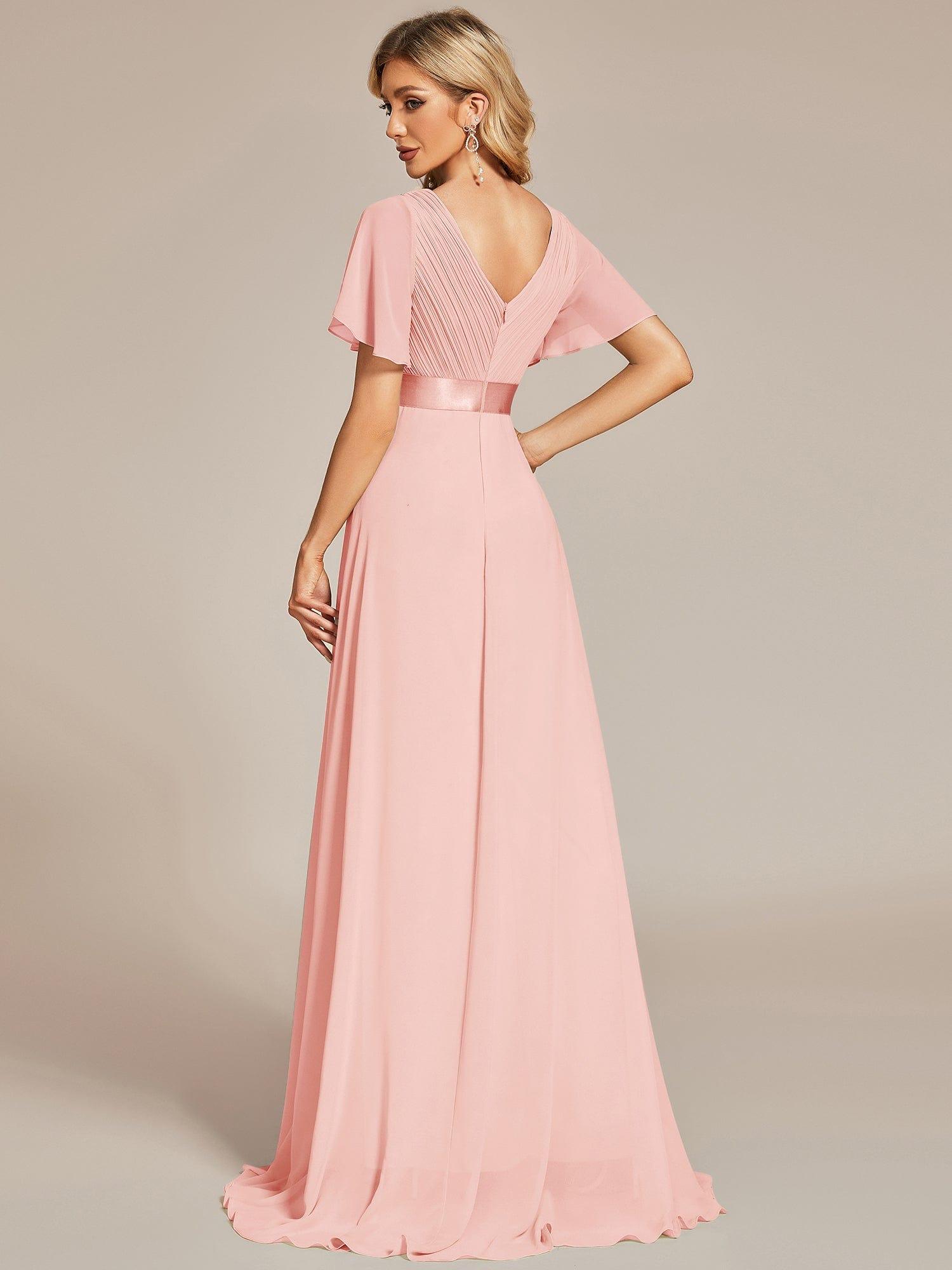 Prudence | Empire Waist Prom Dress with Flutter Sleeves