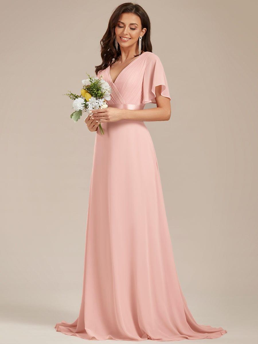Prudence | Empire Waist Prom Dress with Flutter Sleeves