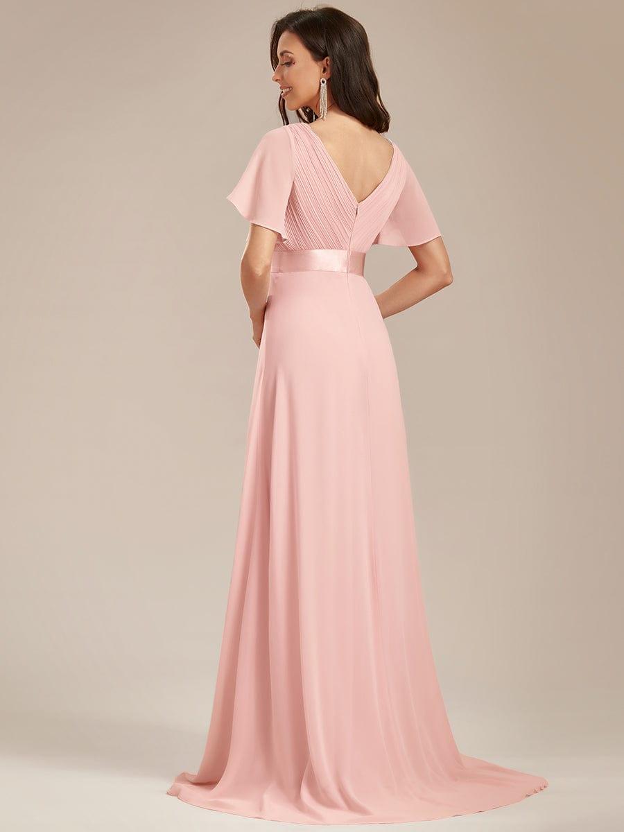 Prudence | Empire Waist Prom Dress with Flutter Sleeves