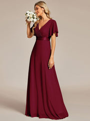 Prudence | Empire Waist Prom Dress with Flutter Sleeves
