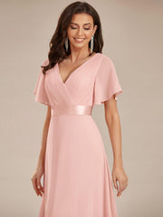Prudence | Empire Waist Prom Dress with Flutter Sleeves