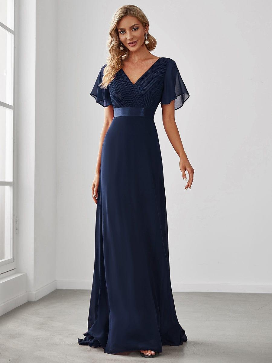 Prudence | Empire Waist Prom Dress with Flutter Sleeves