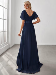 Prudence | Empire Waist Prom Dress with Flutter Sleeves