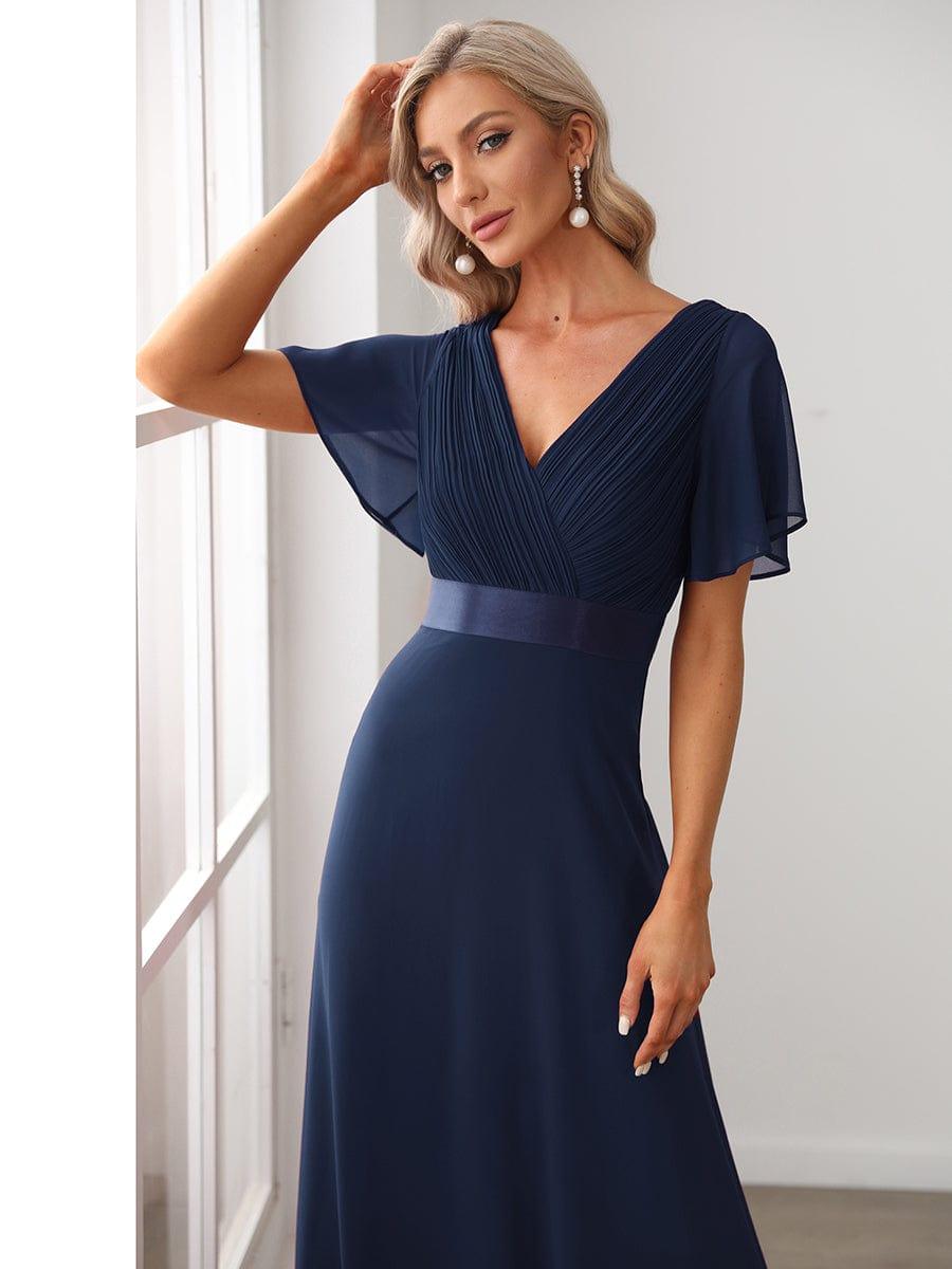 Prudence | Empire Waist Prom Dress with Flutter Sleeves