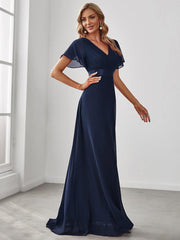 Prudence | Empire Waist Prom Dress with Flutter Sleeves
