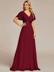 Prudence | Empire Waist Prom Dress with Flutter Sleeves