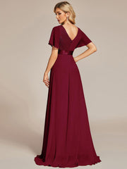 Prudence | Empire Waist Prom Dress with Flutter Sleeves