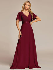 Prudence | Empire Waist Prom Dress with Flutter Sleeves