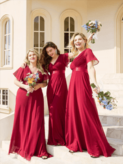 Prudence | Empire Waist Prom Dress with Flutter Sleeves