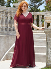 Prudence | Empire Waist Prom Dress with Flutter Sleeves