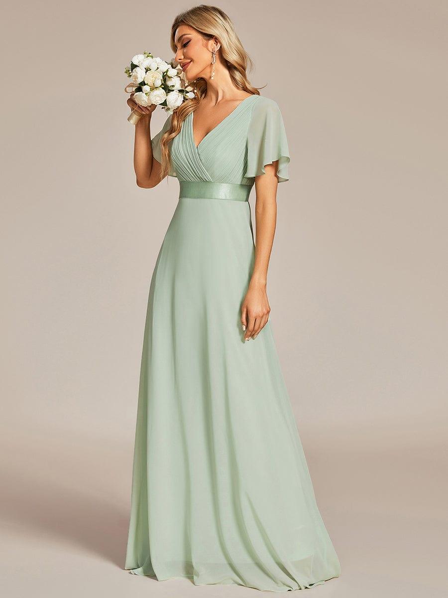 Prudence | Empire Waist Prom Dress with Flutter Sleeves