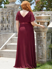 Prudence | Empire Waist Prom Dress with Flutter Sleeves