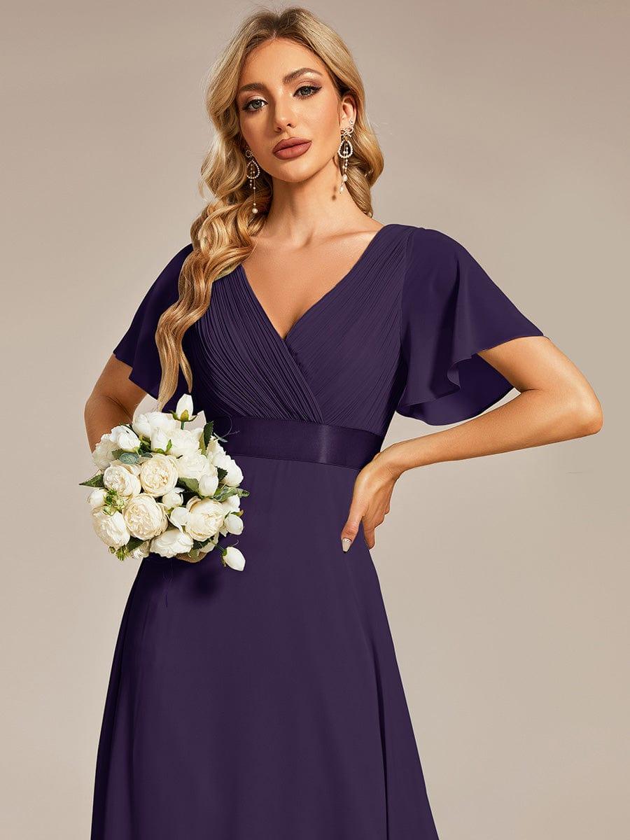 Prudence | Empire Waist Prom Dress with Flutter Sleeves