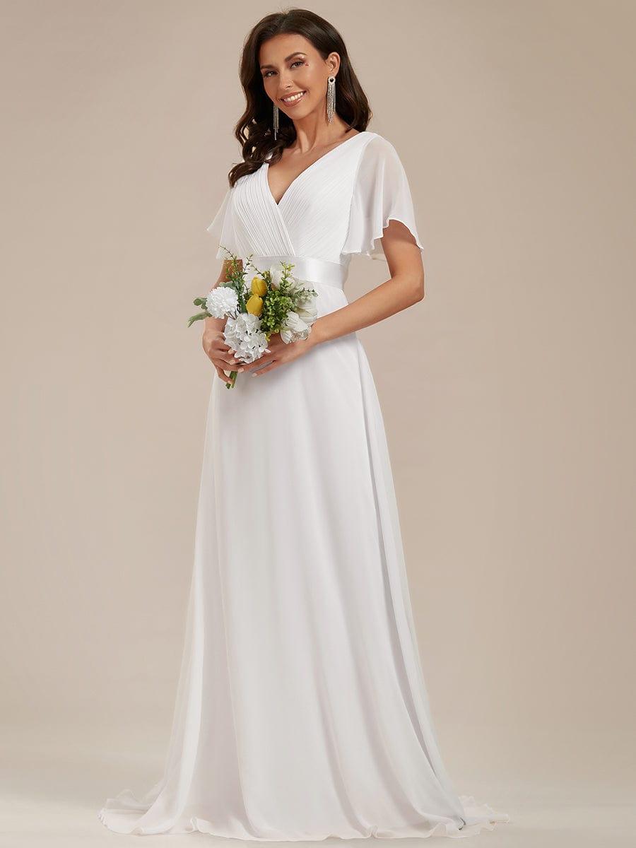 Prudence | Empire Waist Prom Dress with Flutter Sleeves