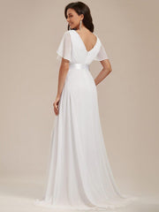 Prudence | Empire Waist Prom Dress with Flutter Sleeves