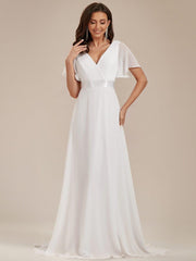 Prudence | Empire Waist Prom Dress with Flutter Sleeves
