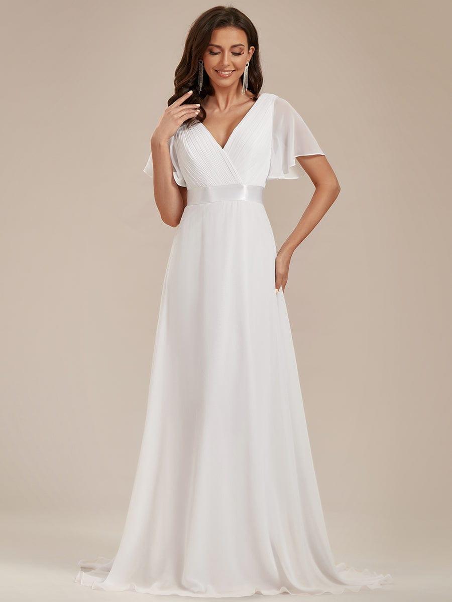Prudence | Empire Waist Prom Dress with Flutter Sleeves