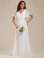 Prudence | Empire Waist Prom Dress with Flutter Sleeves