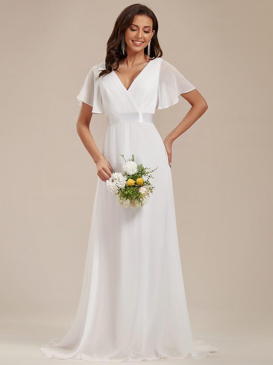 Prudence | Empire Waist Prom Dress with Flutter Sleeves