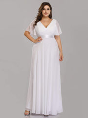 Prudence | Empire Waist Prom Dress with Flutter Sleeves