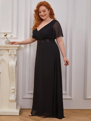 Prudence | Empire Waist Prom Dress with Flutter Sleeves
