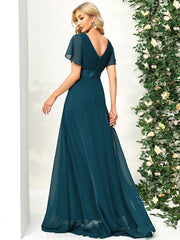 Prudence | Empire Waist Prom Dress with Flutter Sleeves