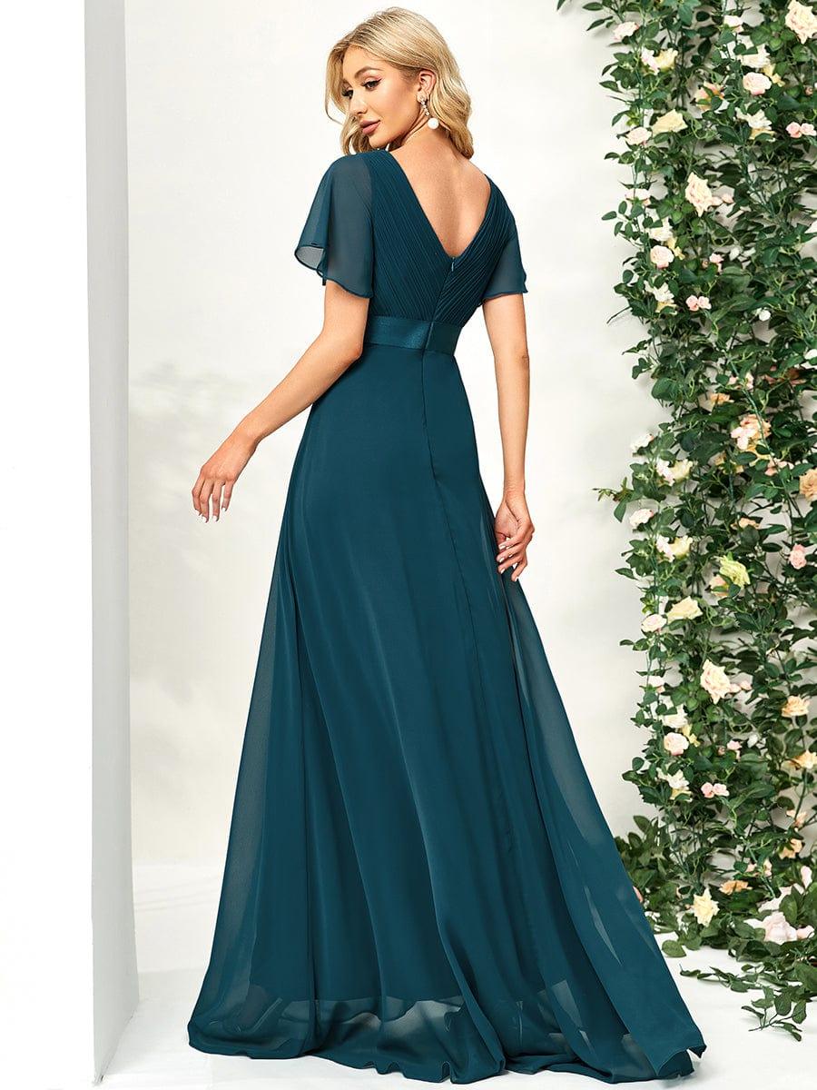Prudence | Empire Waist Prom Dress with Flutter Sleeves