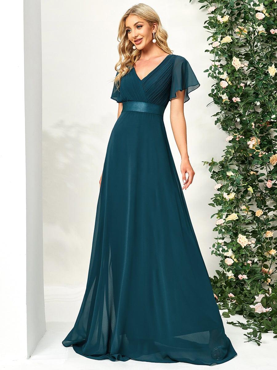 Prudence | Empire Waist Prom Dress with Flutter Sleeves
