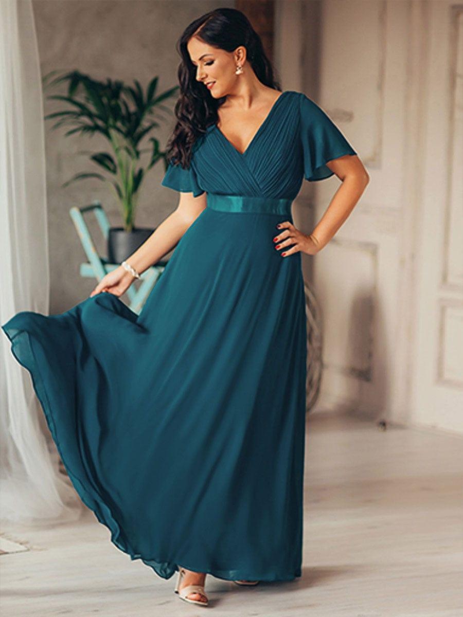 Prudence | Empire Waist Prom Dress with Flutter Sleeves