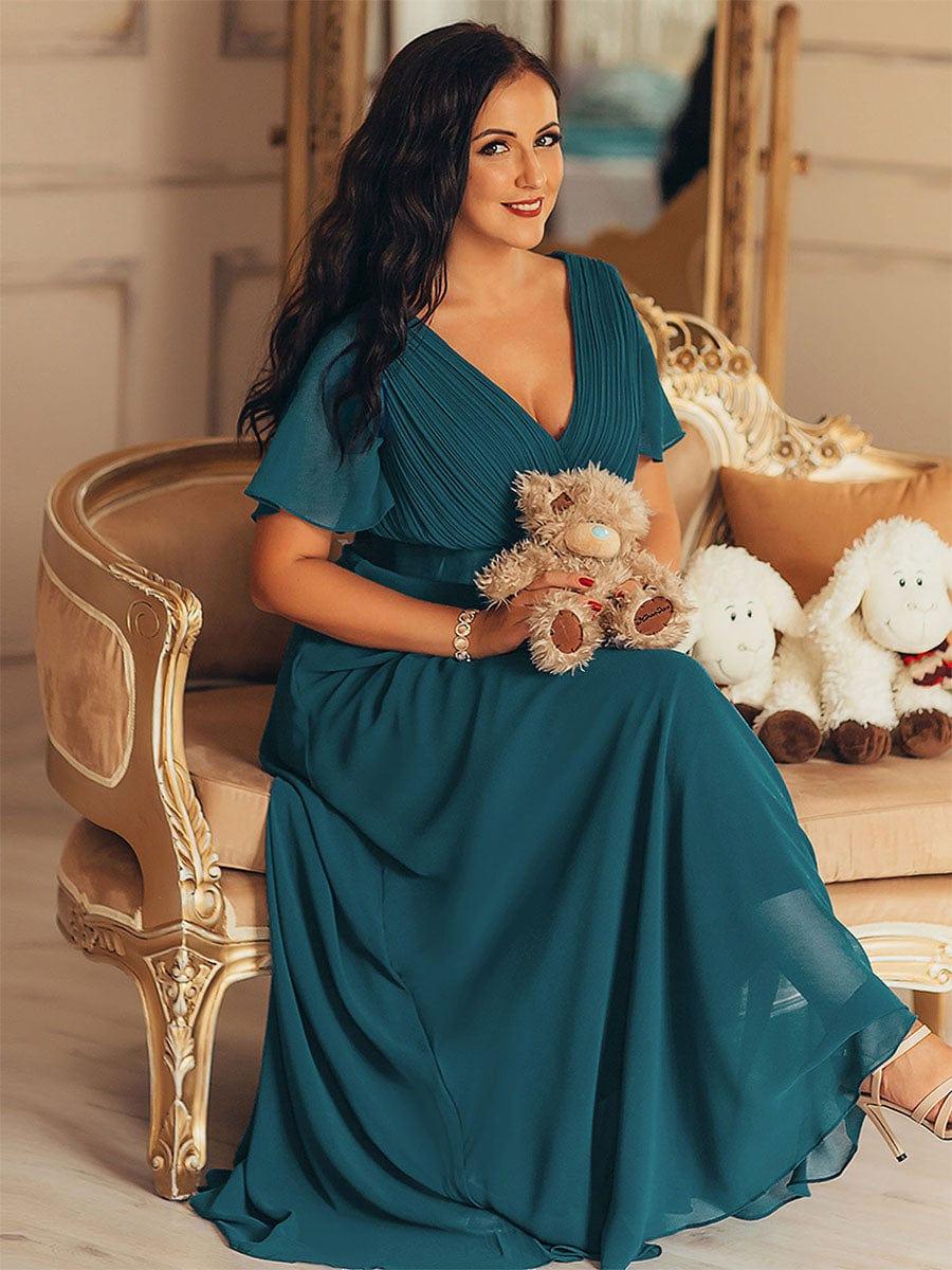 Prudence | Empire Waist Prom Dress with Flutter Sleeves