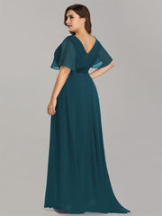 Prudence | Empire Waist Prom Dress with Flutter Sleeves