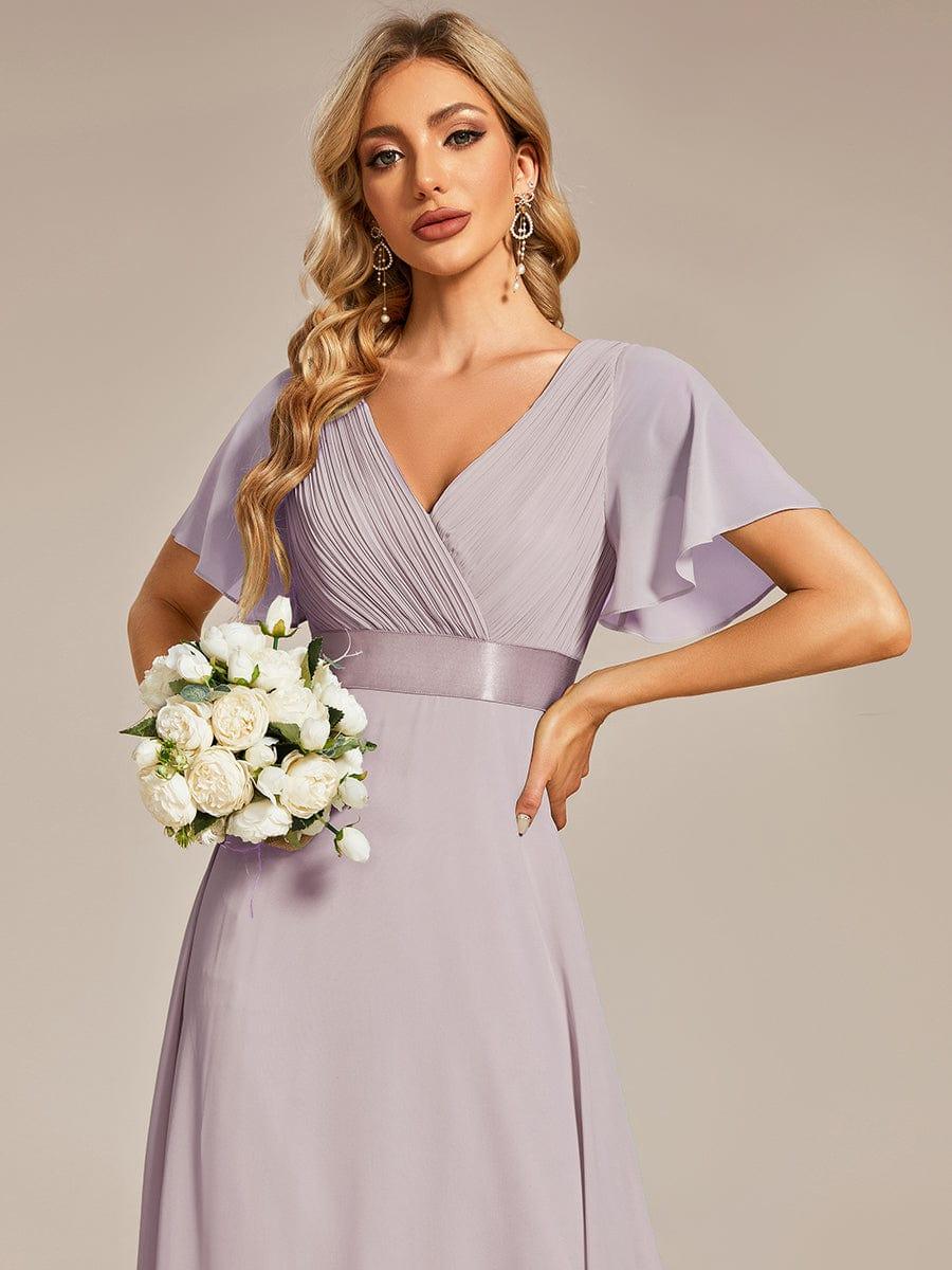 Prudence | Empire Waist Prom Dress with Flutter Sleeves