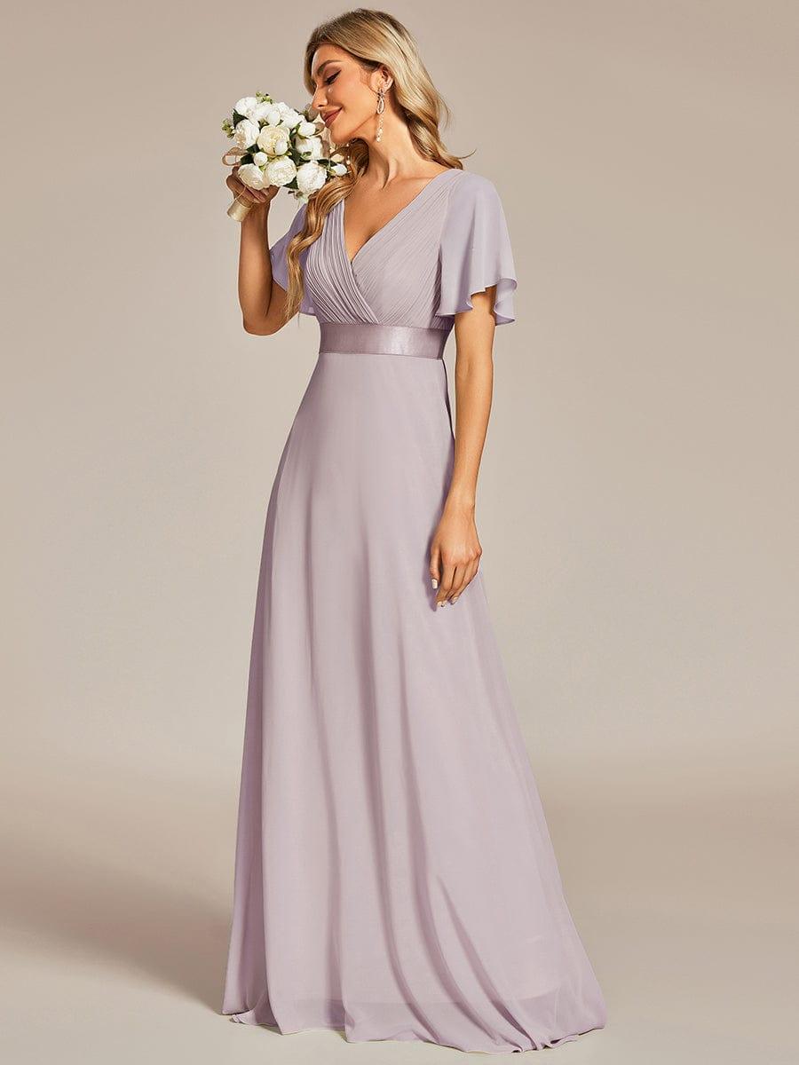 Prudence | Empire Waist Prom Dress with Flutter Sleeves