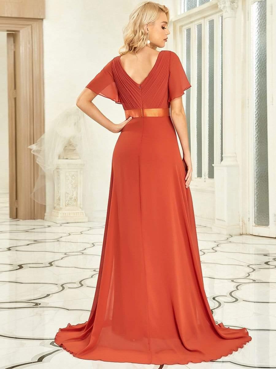 Prudence | Empire Waist Prom Dress with Flutter Sleeves