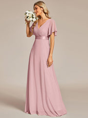 Prudence | Empire Waist Prom Dress with Flutter Sleeves