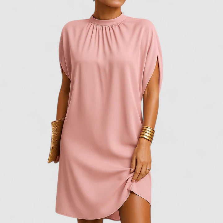 Raven | Flowy Fit Dress With Ruching Neckline