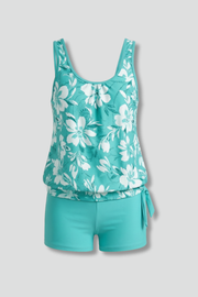 Raven | Relaxed Fit Printed Tankini Set with Shorts