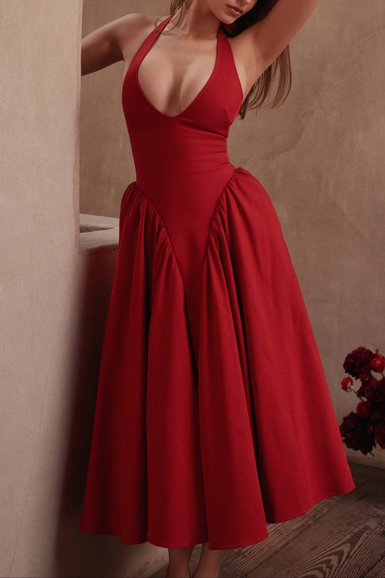 Rebecca | Fitted Halter Neck Summer Dress